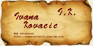 Ivana Kovačić vizit kartica